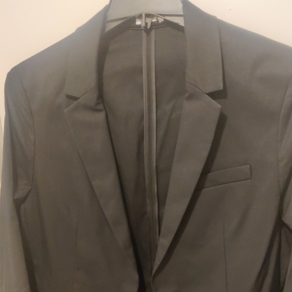 Calvin Klein S athletic slim fit casual blazer black stretch tech unlined soft